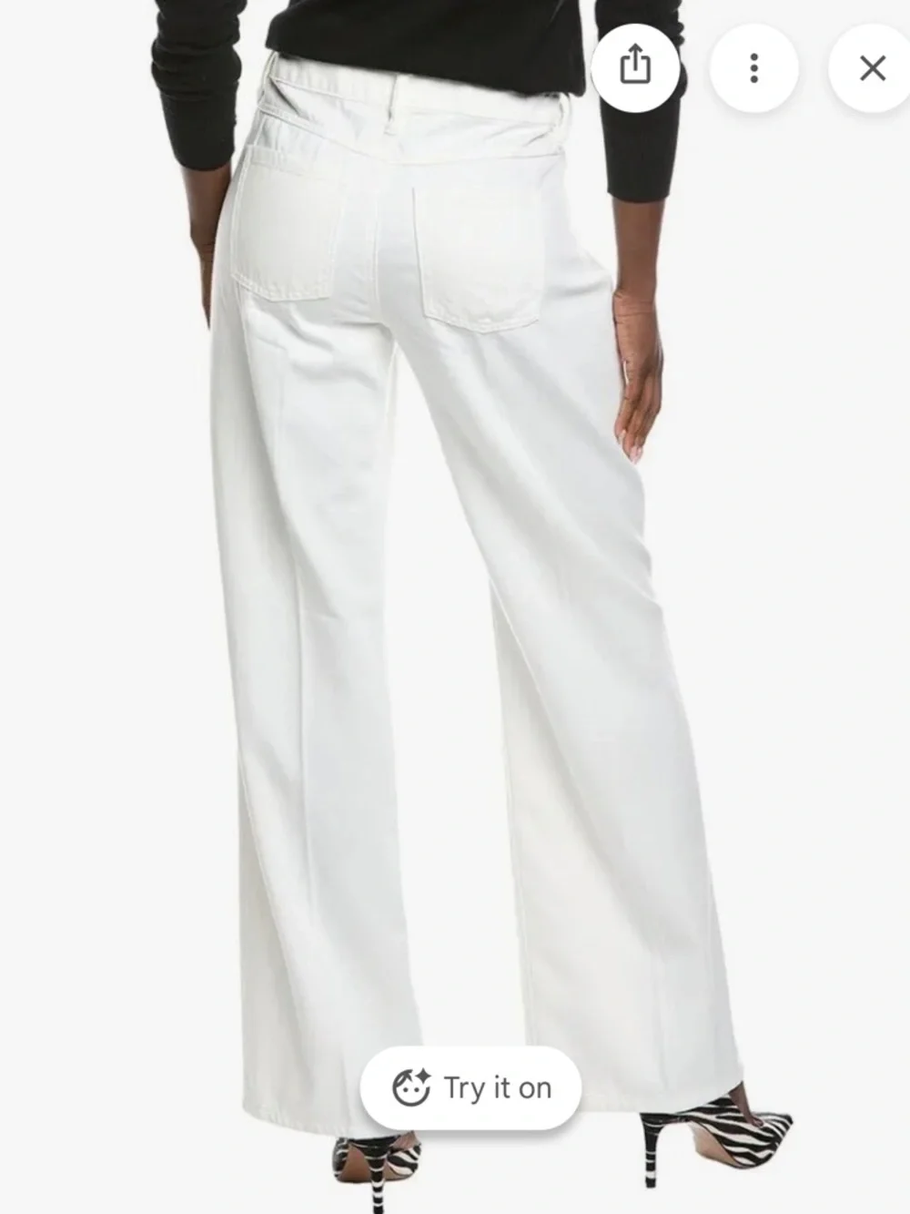 CAbi Ashbury White Wide Leg Jeans - Picture 3 of 13